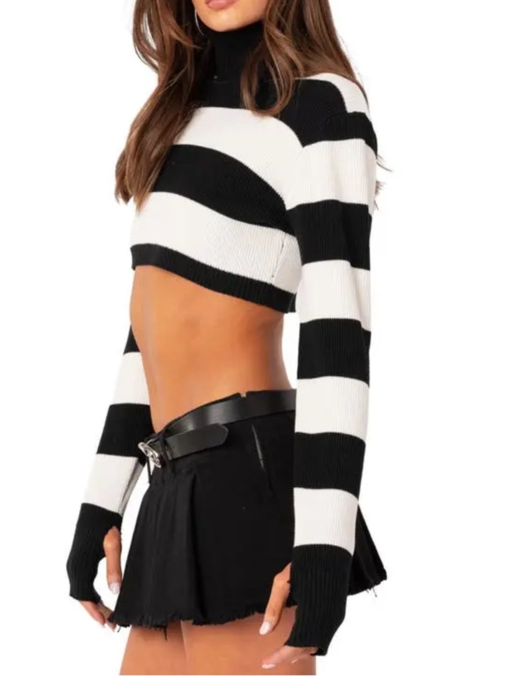 Edikted Mona Crop Turtleneck Sweater L